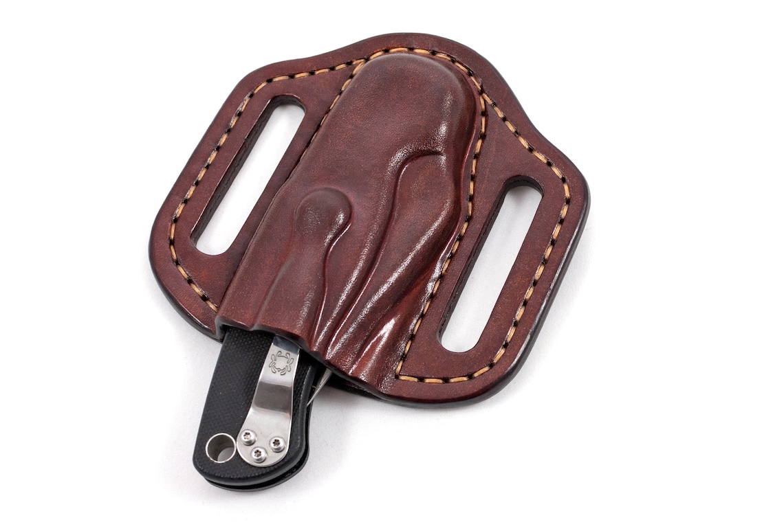 Pancake Leather Sheath Made to Fit Spyderco Paramilitary 2 Etsy