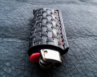 Tooled Leather Lighter Cover made for BIC lighters, Lighter case for BIC, Lighter pouch, Leather Lighter Cover for BIC, Lighter sleeve