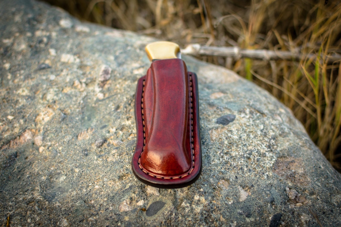 Belt clip leather sheath for Buck 110 folding hunter folding Etsy