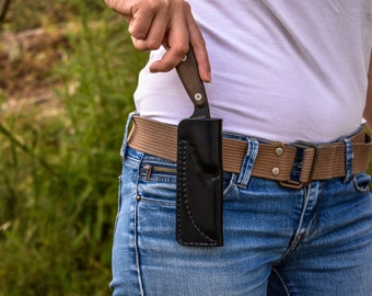 Etui de ceinture en cuir pour Esee Izula 2 - port vertical