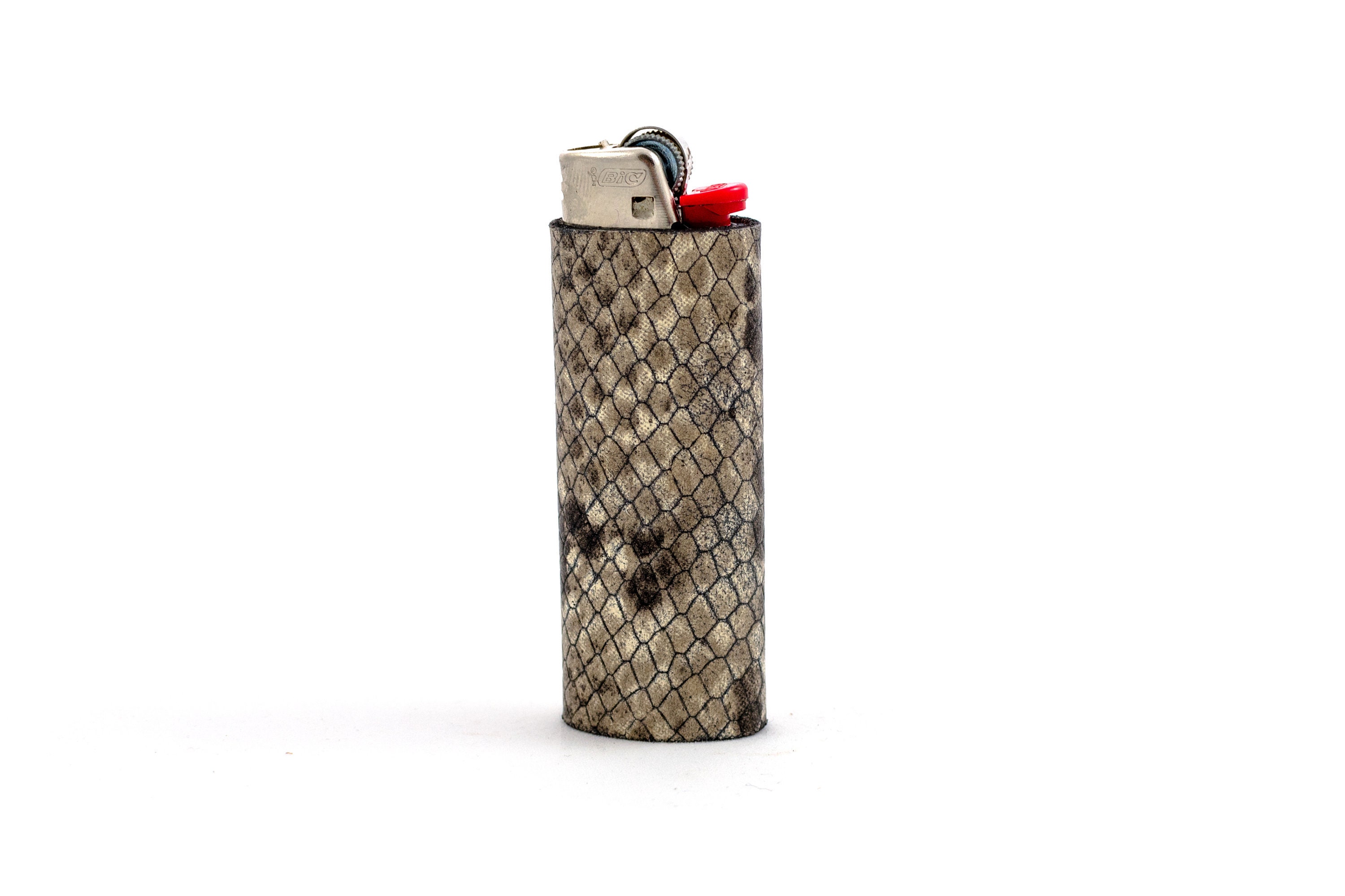 Lighter Leather Slip in Snakeskin Pattern Made to Fits BIC