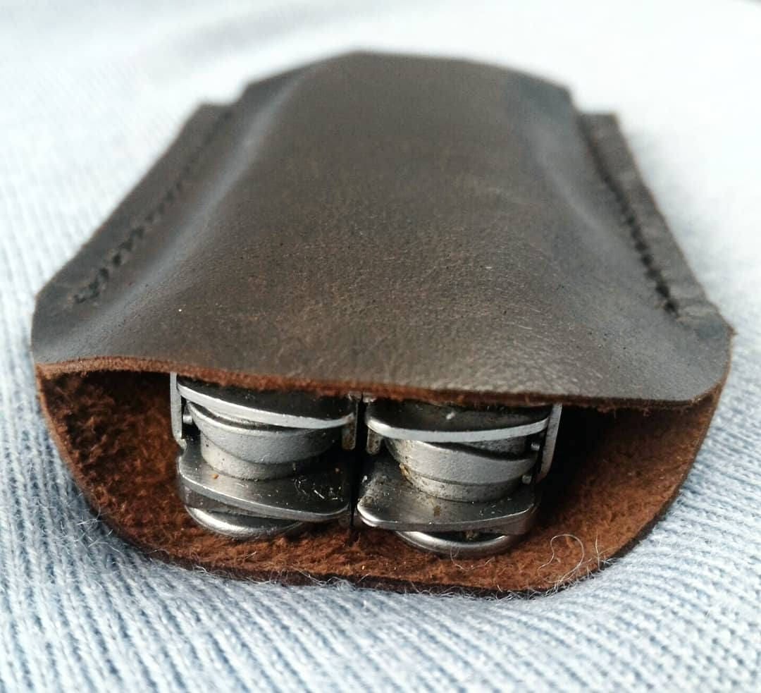 Pocket Leather Sleeve Made to Fit Medium Sized Pocket Knives and Tools,  Leather Slip Every Day Carry, EDC 