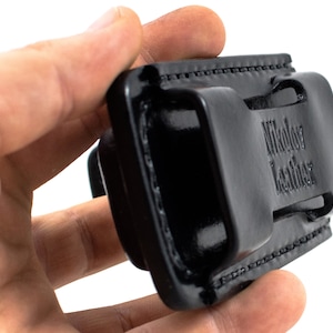 Fodero Unicarry per Buck 112 Ranger, fodero per il trasporto orizzontale e verticale con parte superiore chiusa e bottone a pressione, custodia in pelle per coltellino tascabile, coltello EDC