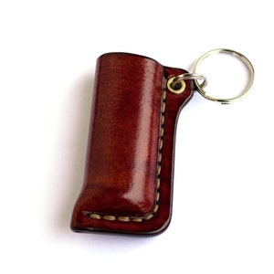 Lighter Cover With Keyring Made for BIC Lighters, Leather