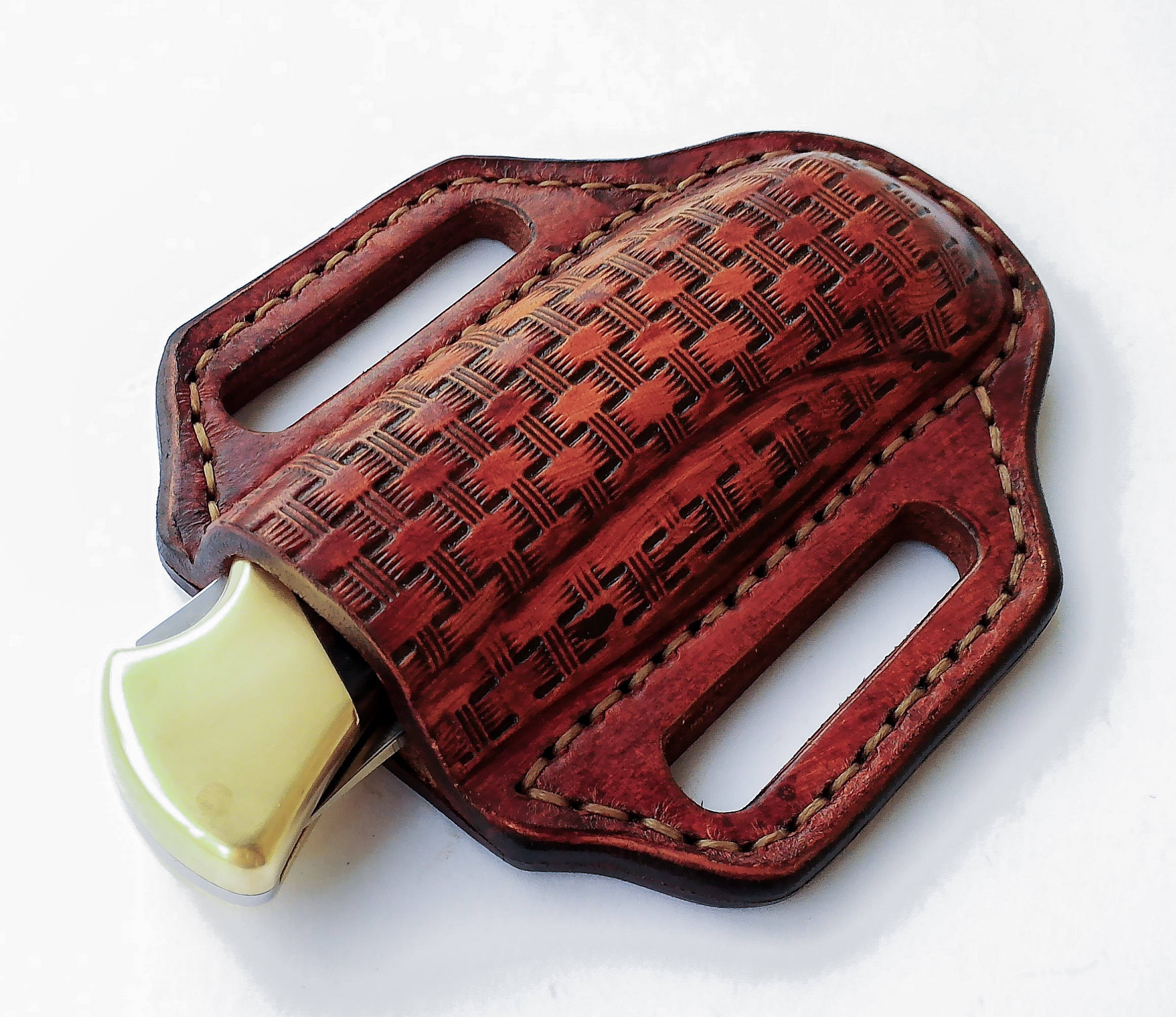 Pancake Custom Sheath Made for Buck 110 Knife Tooled Leather Etsy