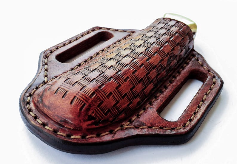 Pancake Custom Sheath Made for Buck 110 Knife Tooled Leather Etsy