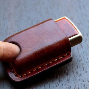 Custodia in pelle per cintura per accendino Zippo, custodia in pelle personalizzata con passante per cintura, parte superiore aperta