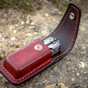 Leather sheath for Leatherman Arc for horizontal and vertical carry