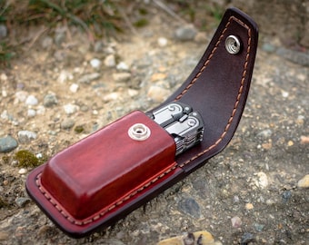 Leather sheath for Leatherman Arc for horizontal and vertical carry