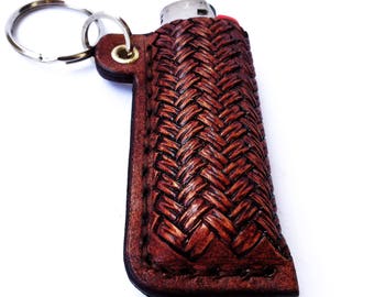 3D Stamped Leather Keyring for BIC Lighter, Case made to fit BIC lighter, Leather cover for BIC lighter, Lighter Case, Lighter Case Keyring