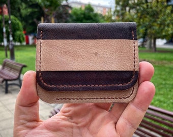 Handmade leather card wallet, minimalist wallet, bifold wallet, slim wallet, credit card holder, front pocket wallet, card holder, card case