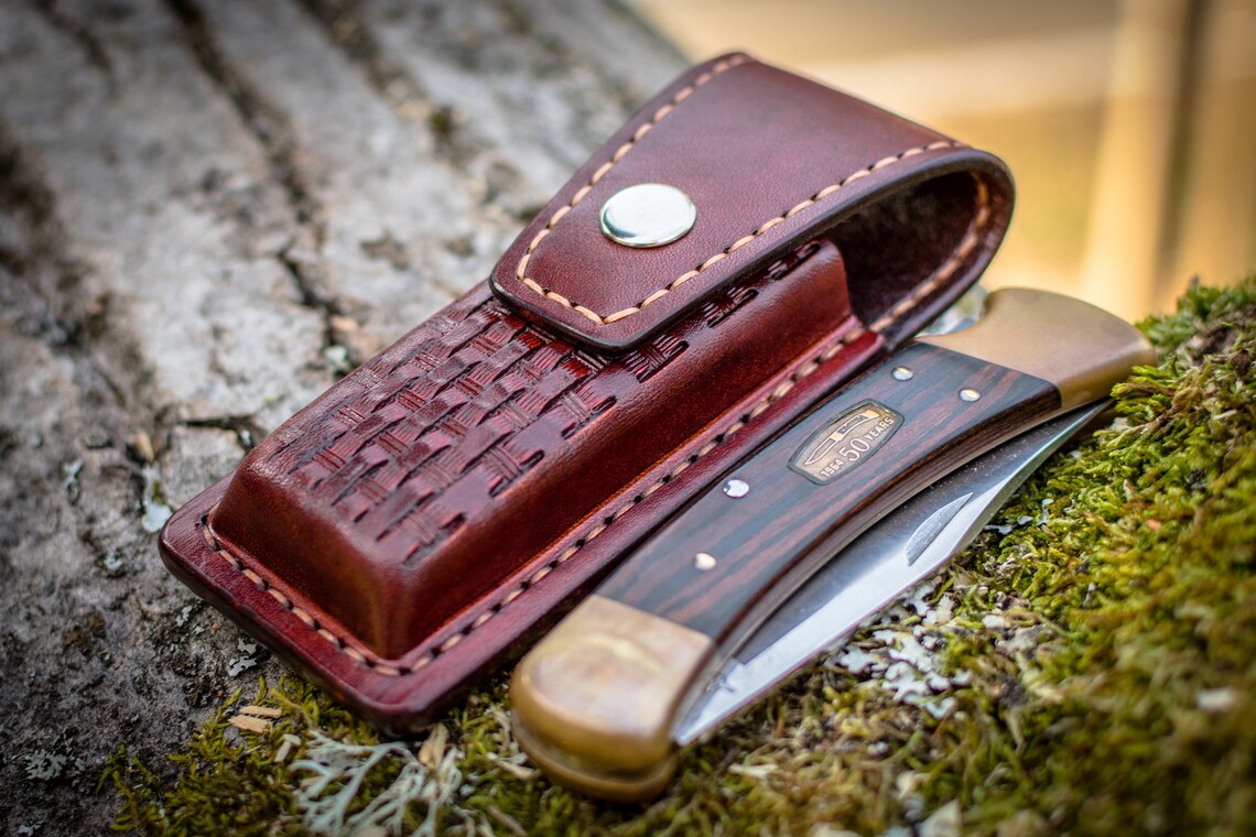 Folding Knife Leather Pouch Leather Folding Knife Sheath Etsy