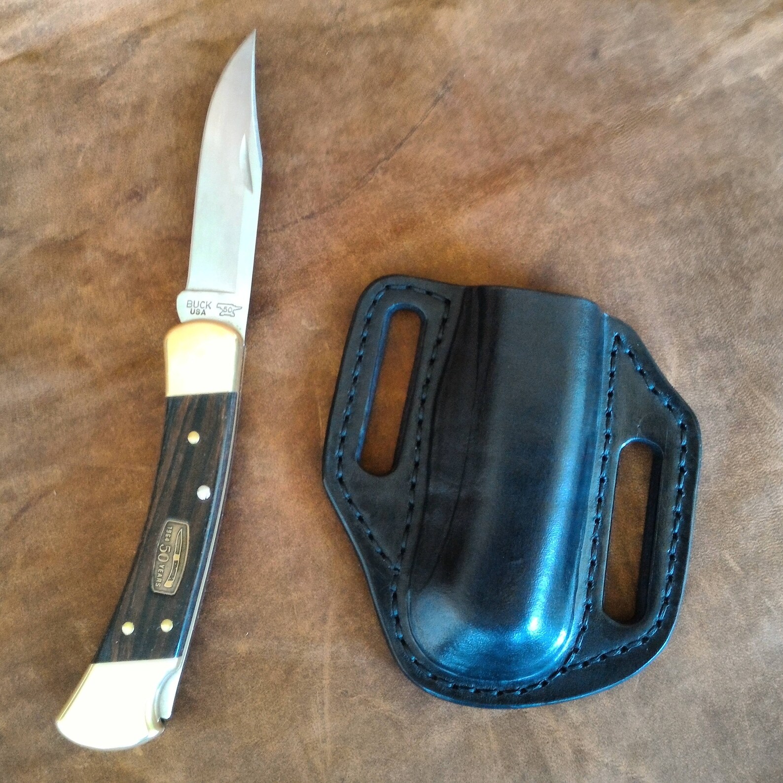 Pancake Leather Sheath for Buck 110 Knife Custom Leather Etsy