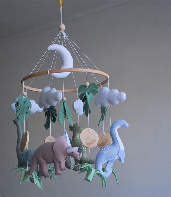 Dinosaur Mobile Baby Crib Mobile Boy And Girl Dino Nursery Etsy