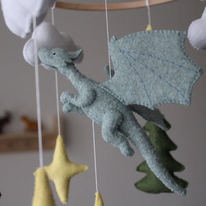 Baby mobile Dragon baby mobile Fantasy crib mobile Magic mobile for baby