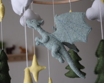 Baby mobile Dragon baby mobile Fantasy crib mobile Magic mobile for baby