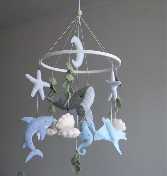 Whale baby mobile Personalized ocean 