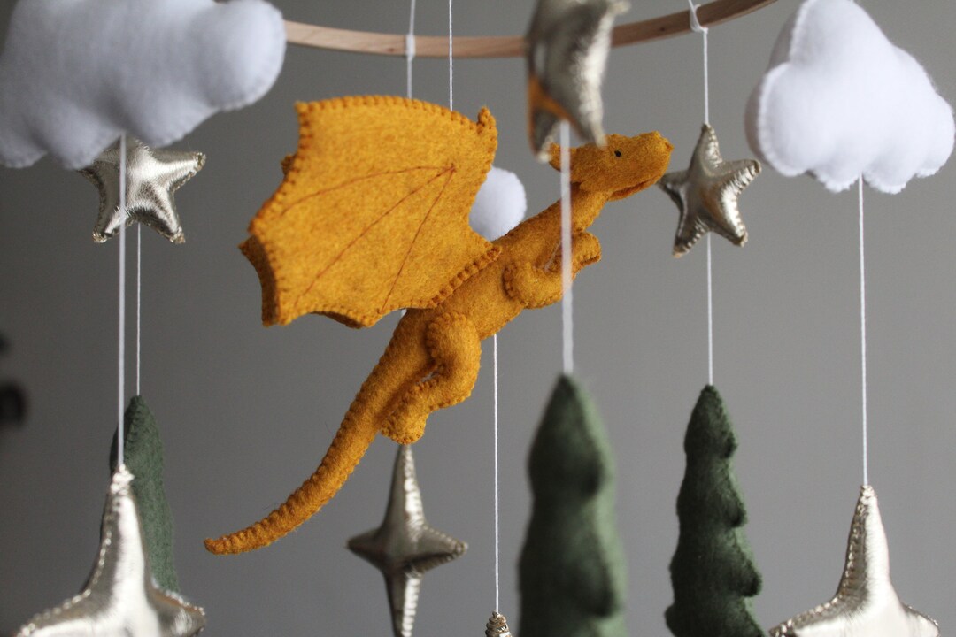 Baby Mobile Dragon Crib Mobile Nursery Hanging Felt Baby Mobile Fantasy