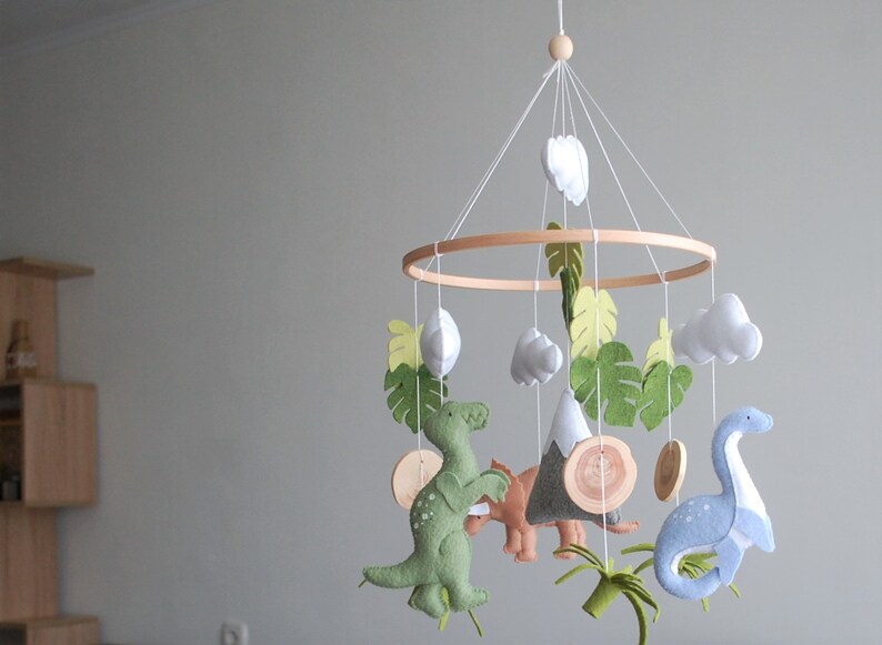 Dinosaurs Mobile for Nursery Baby Crib Mobile Hanging Dinosaur Etsy