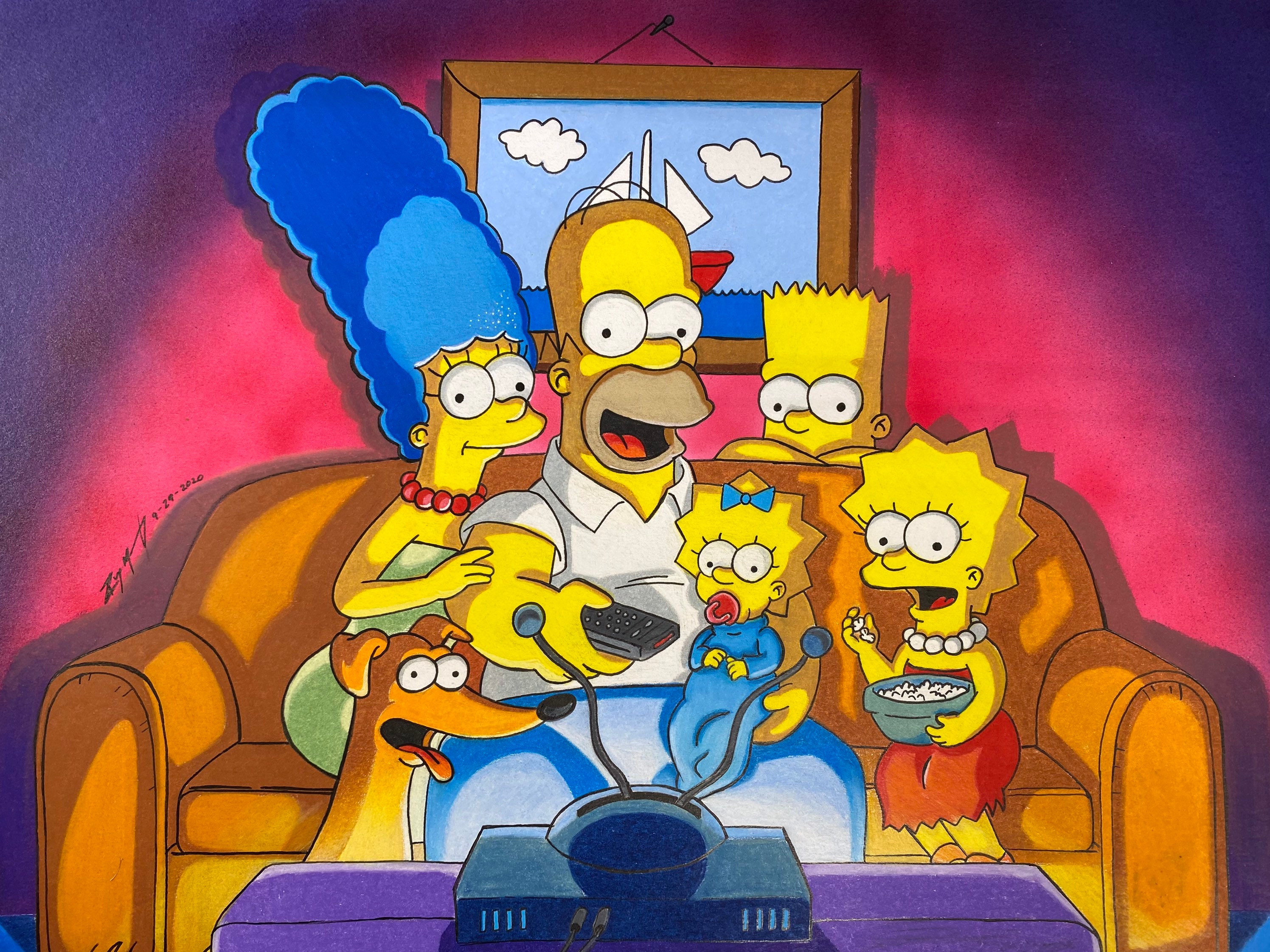 The Simpsons Drawing Original RM Designs15 Etsy