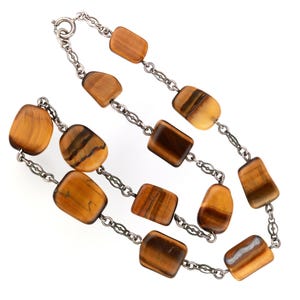 Vintage silver tiger eye necklace