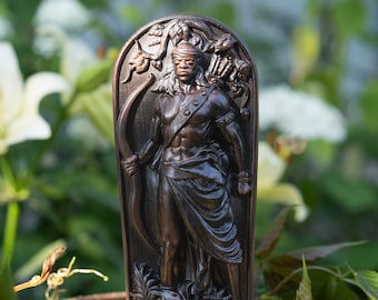 Carved Ash Wood Ochosi Statue: Yoruba Orisha of the Hunt, Wisdom & Justice