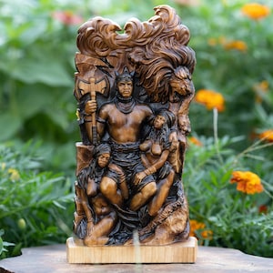 Shango Chango Esango Yoruba Royal Ancestor Vodou  Voodoo Orleans Hoodoo Orisha Santeria War Spirit of Thunder Power Axe Carving Wood Altar