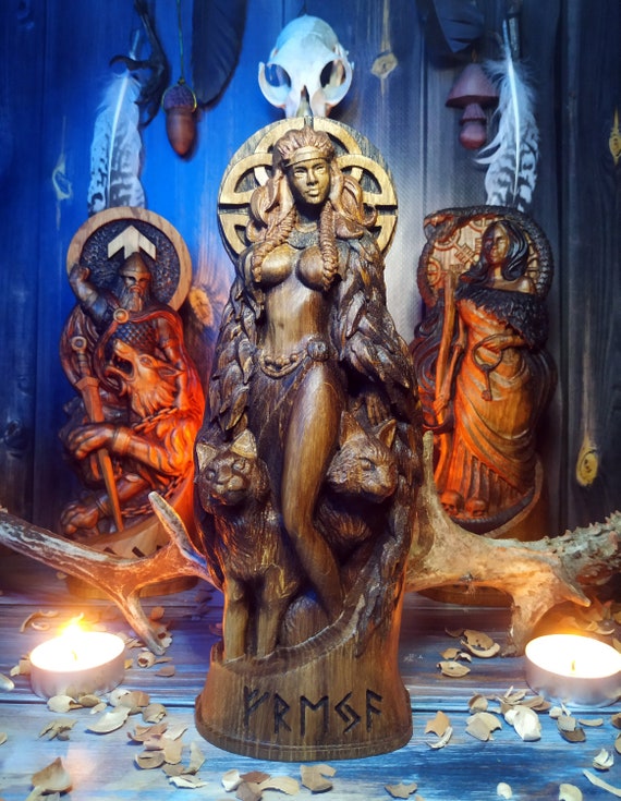 Freya Statue Freyja God Viking Pagan Paganism God Altar Sculpture Norse 