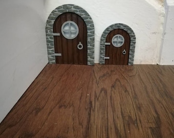 Elf door, Fairy door, Gnome door.  Large is 6" and small ie 3".