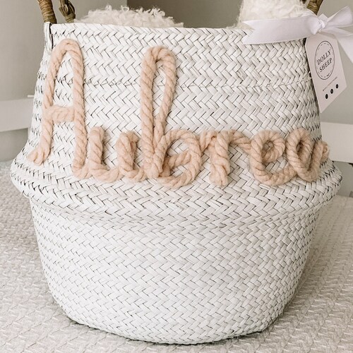 Baby Girl Nursery Basket Personalised Toy Storage Nursery Etsy