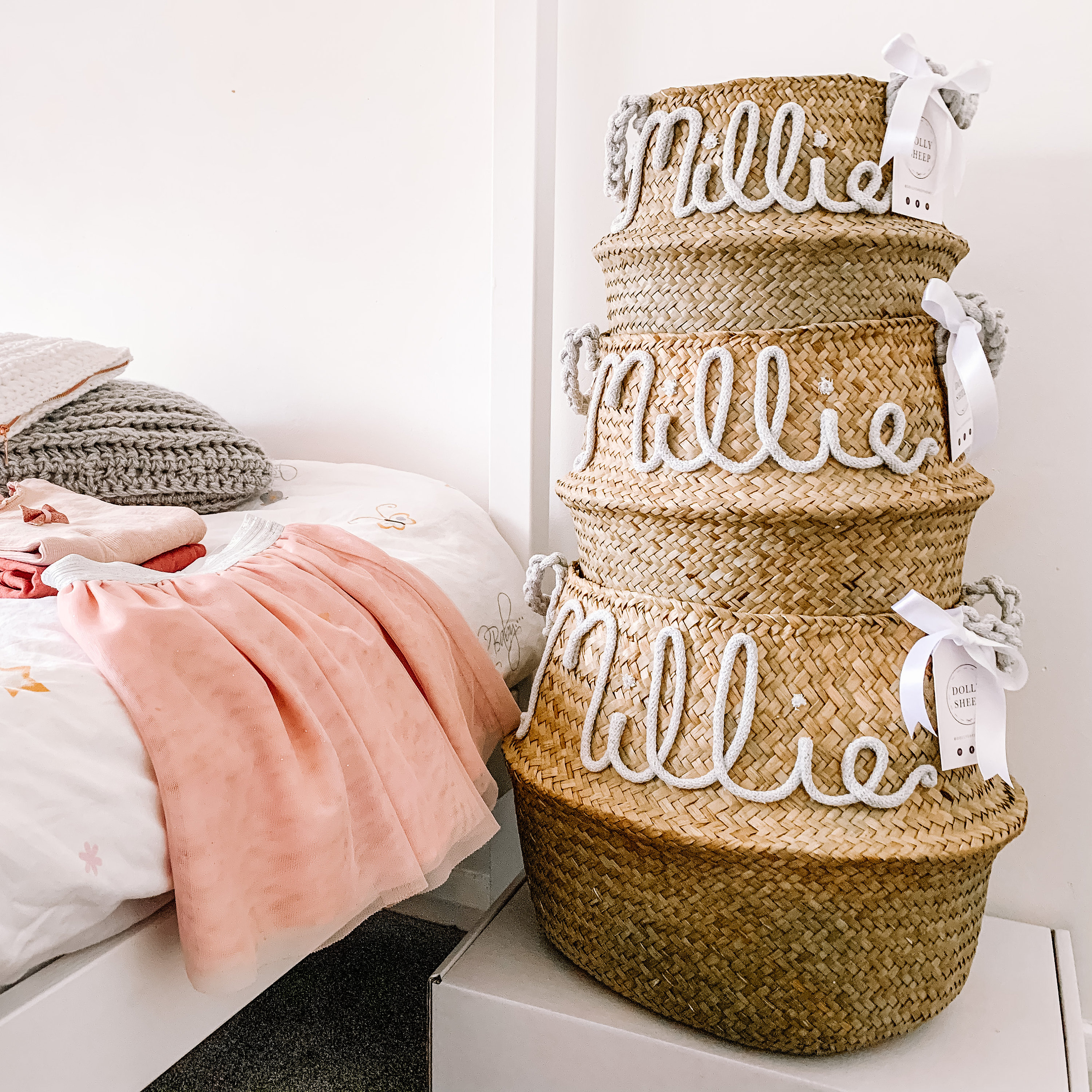 Personalised Basket for Nursery Baby Name Basket Toy Etsy