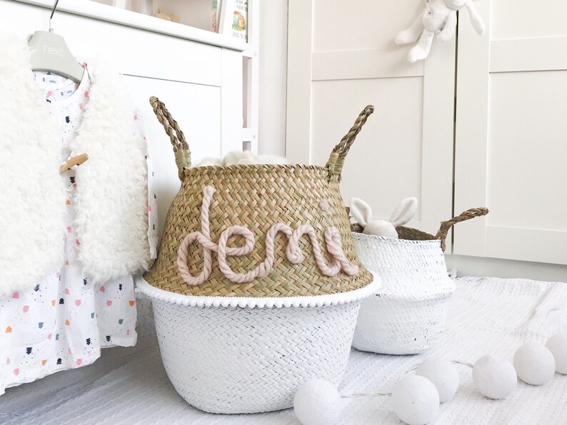 Baby Girl Nursery Basket Personalised Toy Storage Nursery Etsy