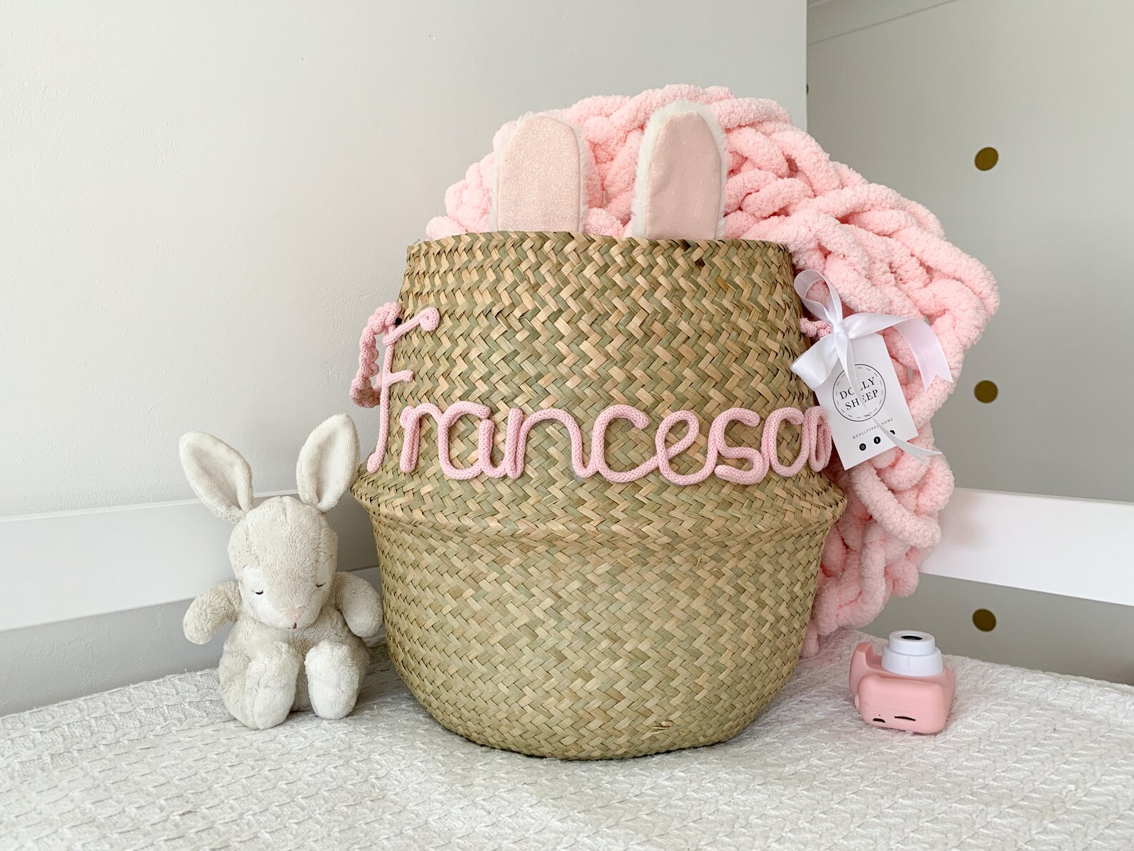 Personalised Basket for Nursery Baby Name Basket Toy Etsy
