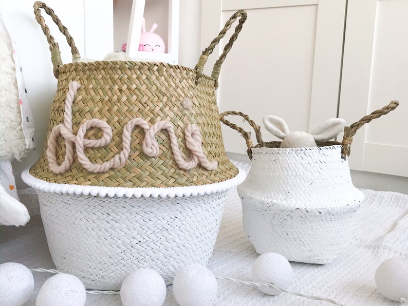 Baby Girl Nursery Basket Personalised Toy Storage Nursery Etsy