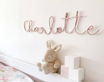 Targa con nome per cameretta dei bambini - Targa con scritta personalizzata in filo metallico - Regalo per neonato
