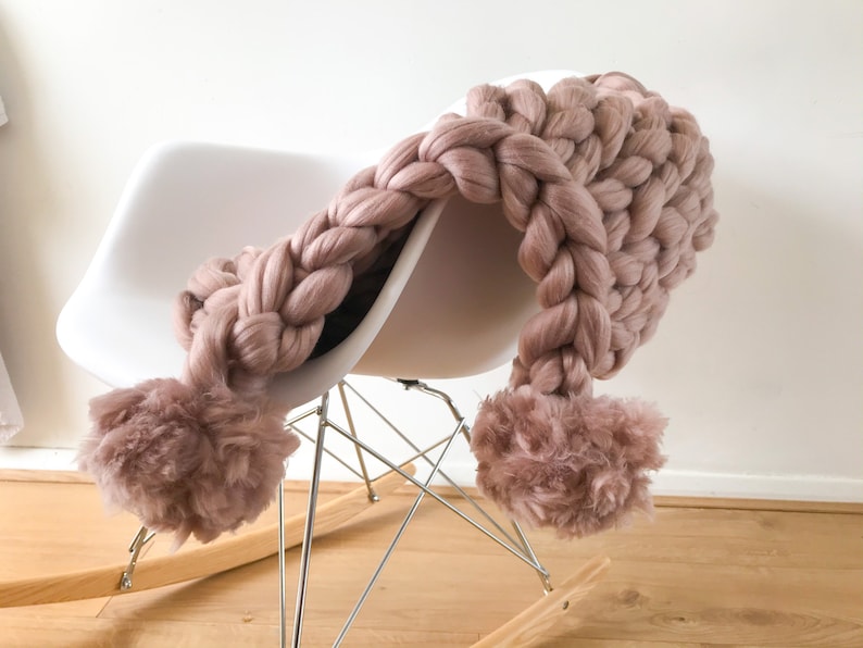 Chair Back Cover Chunky Knit Decorative Mini Throw Small Etsy