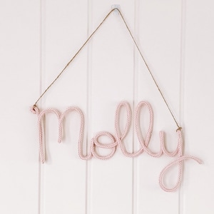 Kids Bedroom Door Sign Hanging - Door Name Sign for Kids Room - Wire Sign for Bedroom Door - Girls Room Home Decor Gift