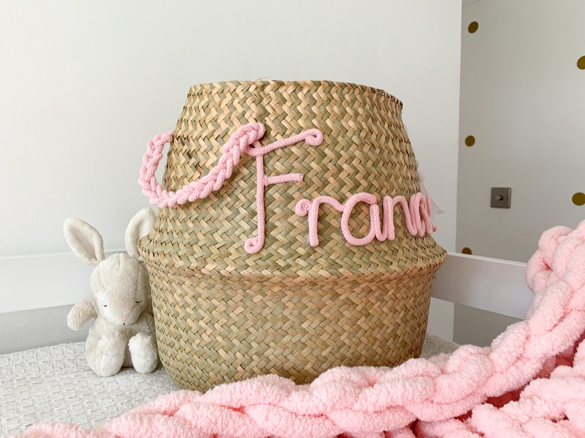 Personalised Basket for Nursery Baby Name Basket Toy Etsy