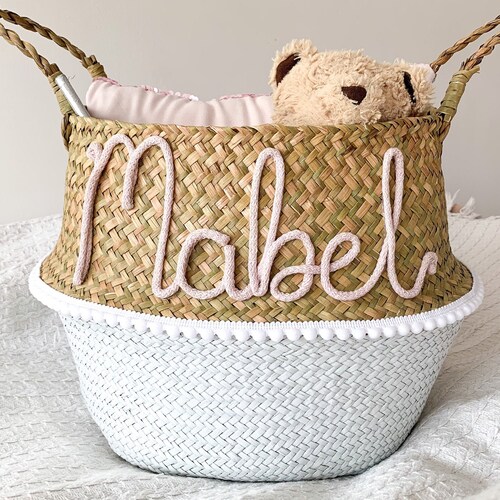Personalised Basket for Nursery Baby Name Basket Toy Etsy