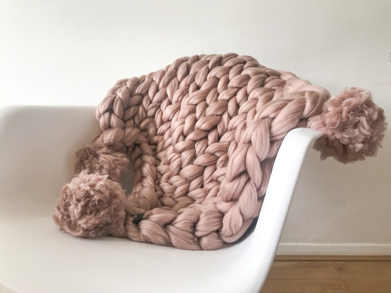 Chair Back Cover Chunky Knit Decorative Mini Throw Small Etsy