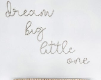 Dream Big Little One Sign for Nursery Wall - Kids Room Wire Word Sign - Baby Gift for Nursery