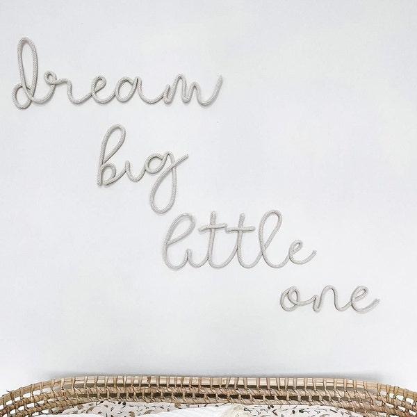 Dream Big Little One Sign for Nursery Wall - Kids Room Wire Word Sign - Baby Gift for Nursery