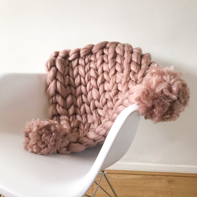 Chair Back Cover Chunky Knit Decorative Mini Throw Small Etsy