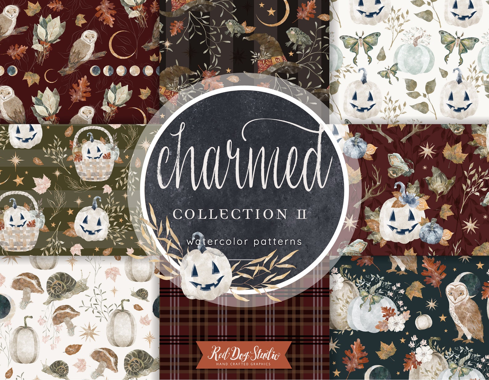 Watercolor Halloween Seamless Patterns Paper Pack Digital Download ...