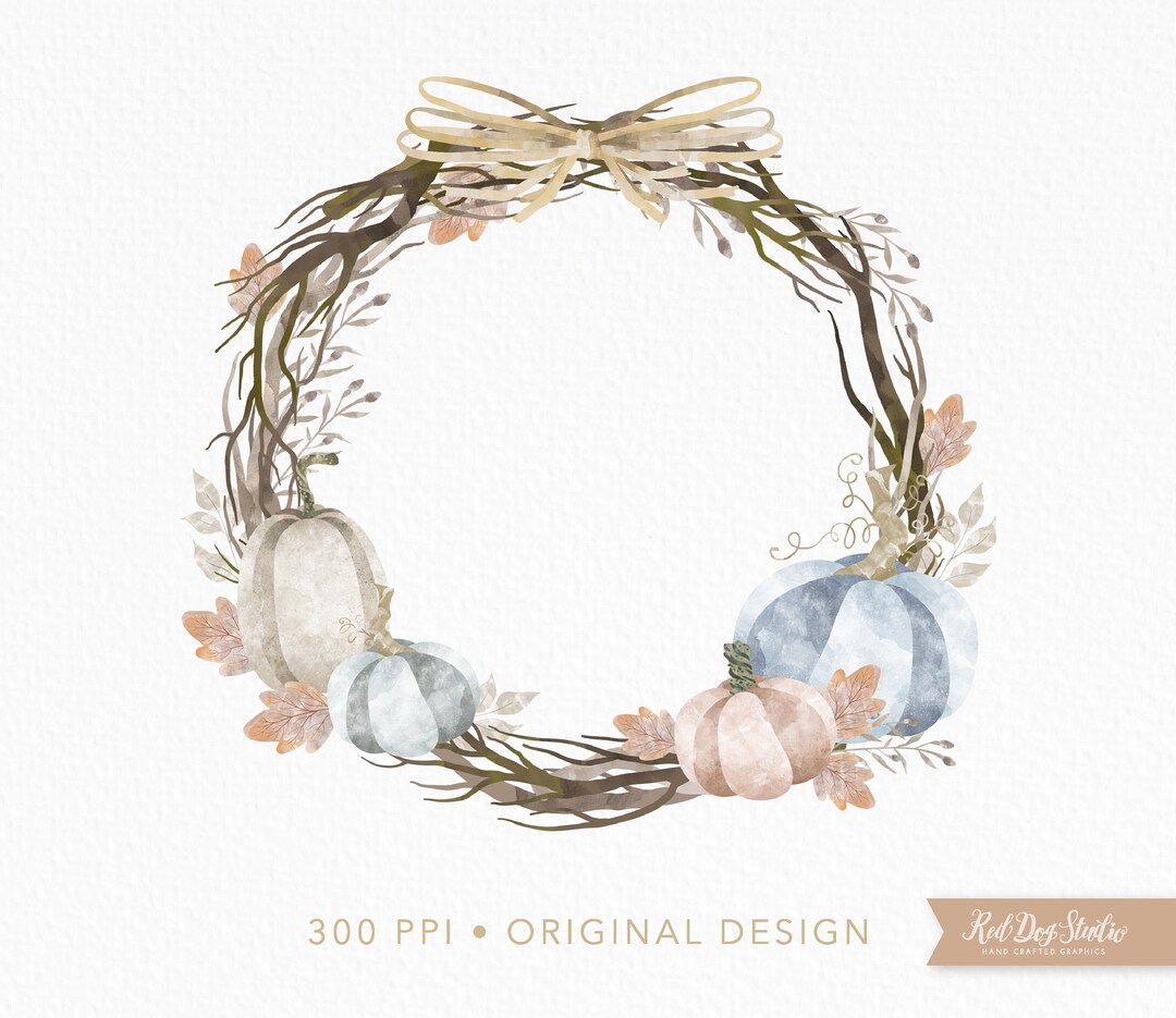 Thanksgiving Wreath PNG Clipart, Fall Pumpkin Monogram Frame, Autumn ...