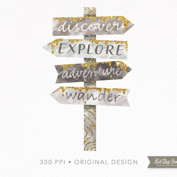 Adventure Sign PNG Clipart Image, Watercolor Gold Glitter Clip Art, Explore png, Adventure png, Wander png, Wilderness Camping Png Print