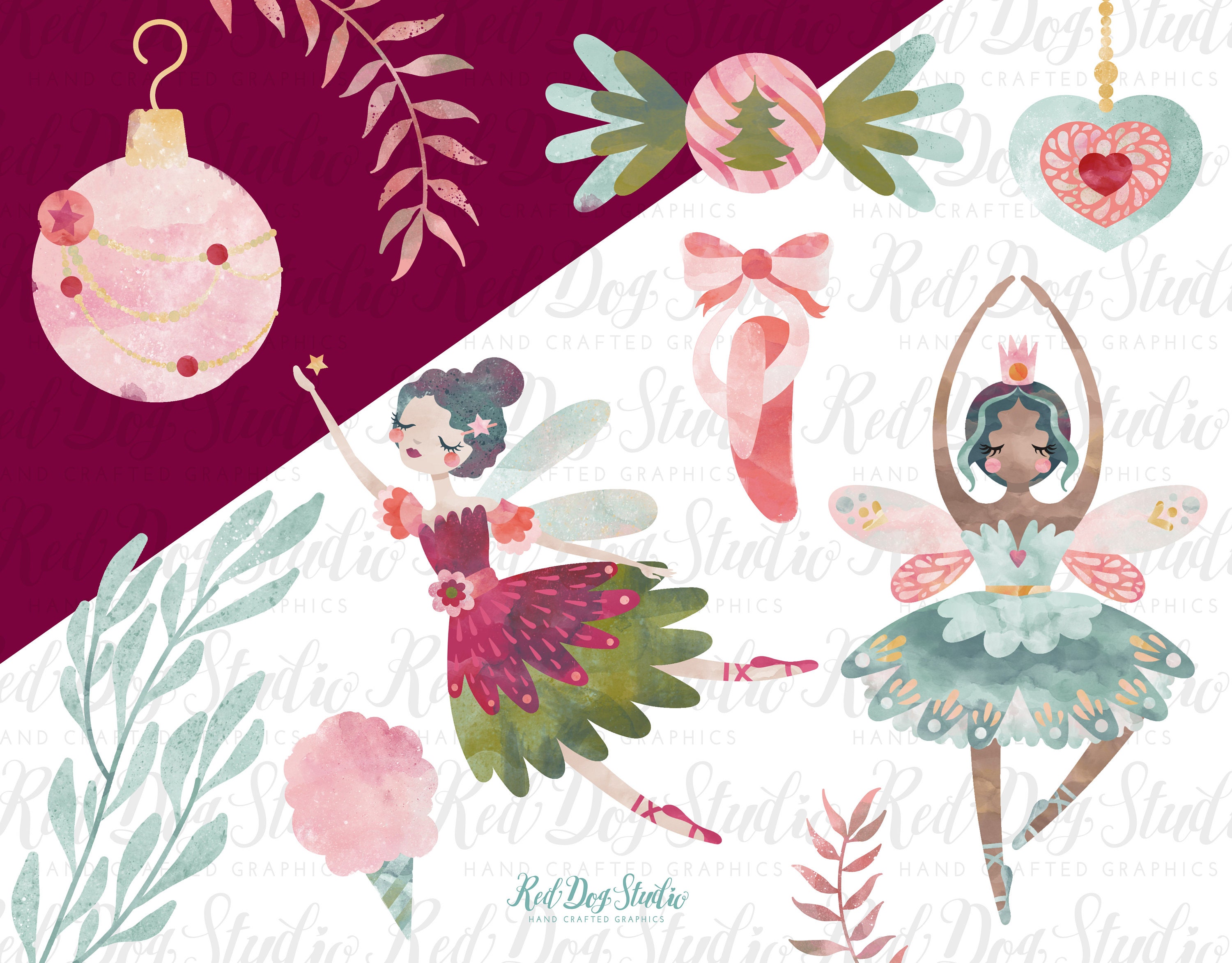 Sugar Plum Fairy Watercolor Clipart Nutcracker Ballet Clip Art Etsy