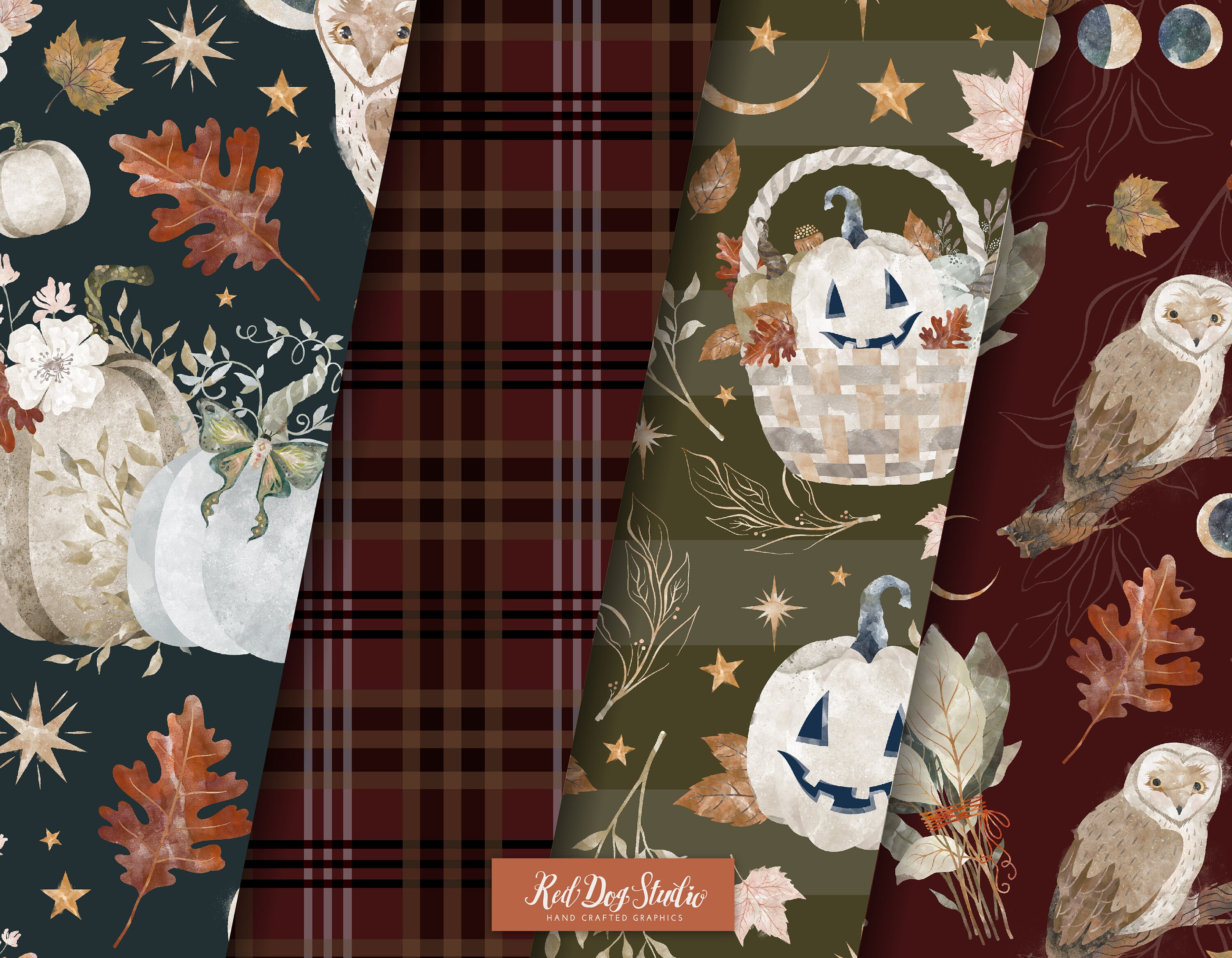 Watercolor Halloween Seamless Patterns Paper Pack Digital Download ...