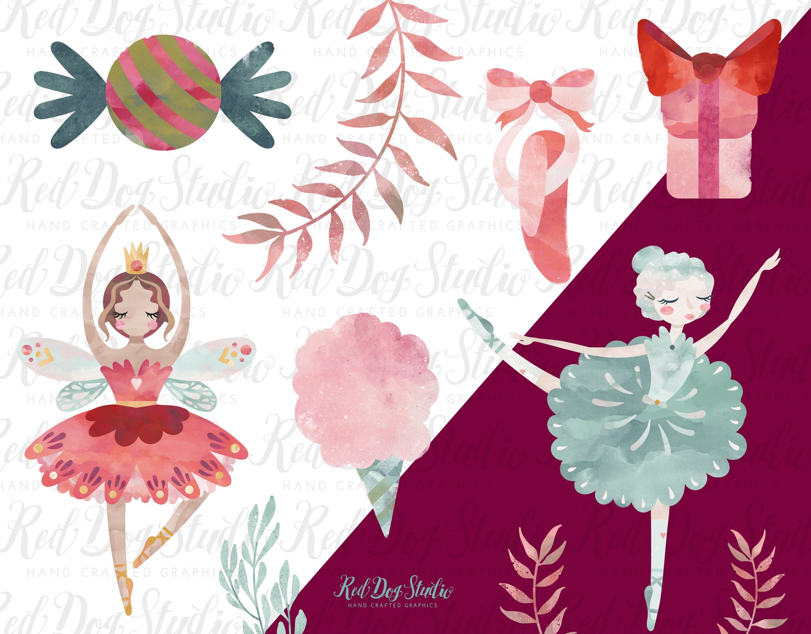 sugar plum fairy watercolor clipart nutcracker ballet clip art graphics, christmas ballerina, swan ballet shoes, snowglobe, cand sugar plum fairy watercolor clipart nutcracker ballet clip art graphics, christmas ballerina, swan ballet shoes, snowglobe, cand