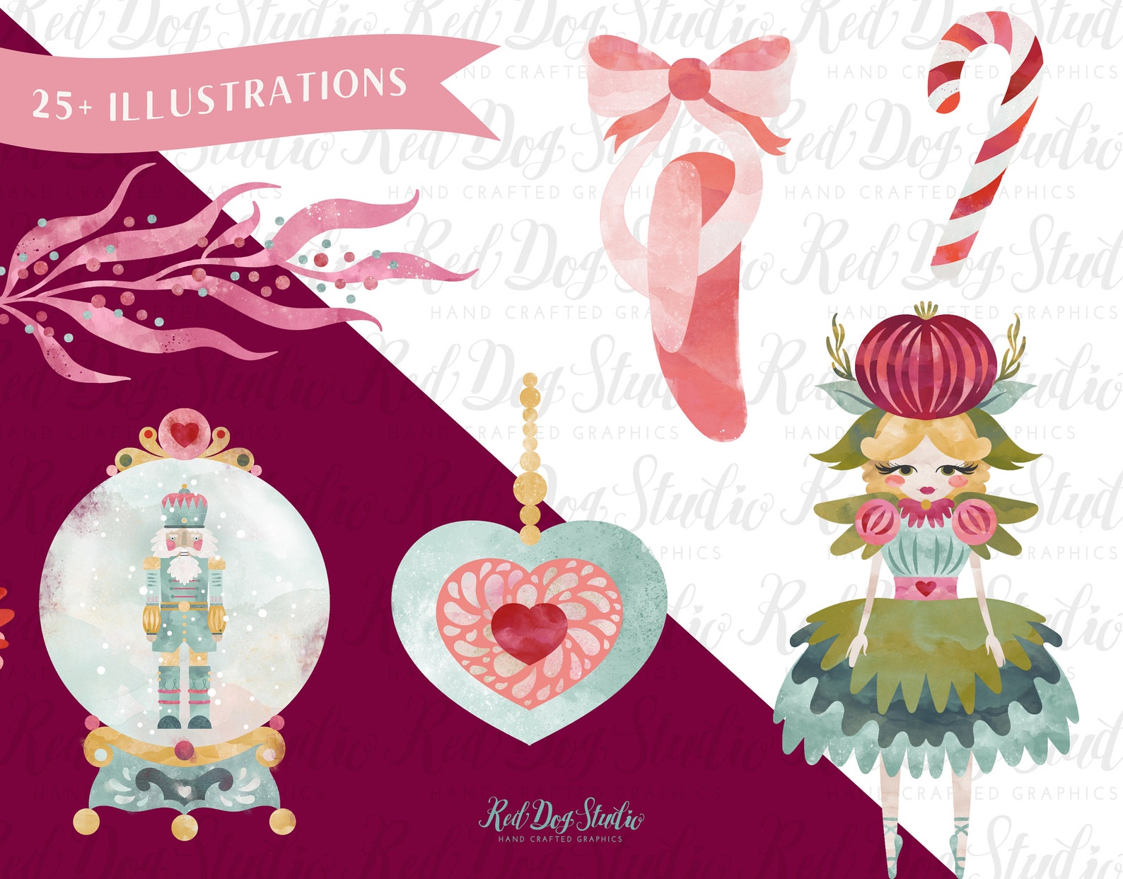 sugar plum fairy watercolor clipart nutcracker ballet clip art graphics, christmas ballerina, swan ballet shoes, snowglobe, cand sugar plum fairy watercolor clipart nutcracker ballet clip art graphics, christmas ballerina, swan ballet shoes, snowglobe, cand